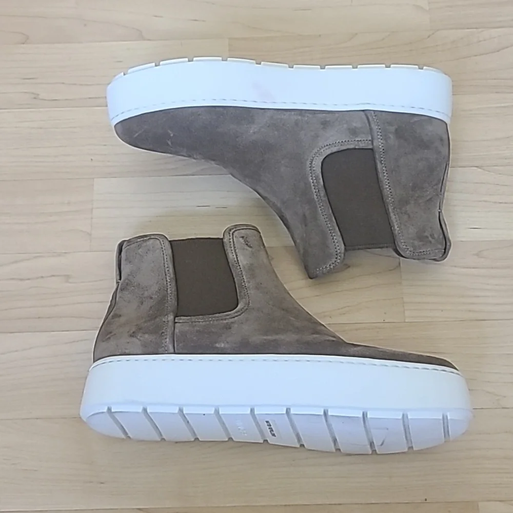 VINCE (NEW) Warren Chelsea Slip-on Platform Suede Boots, Size EU 36.5/ US6.5 - Picture 5 of 10